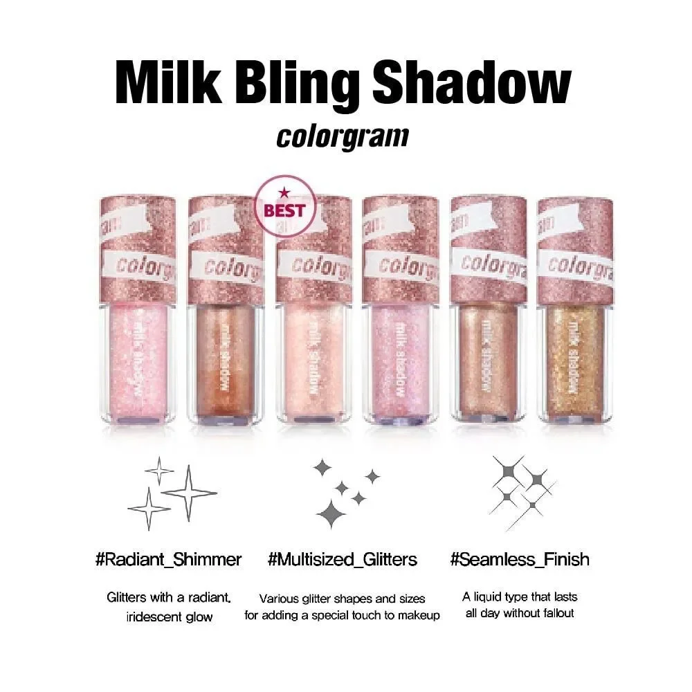 Colorgram Milk Bling 12 Humming Coral Pigmented Glistening Liquid Eyeshadow